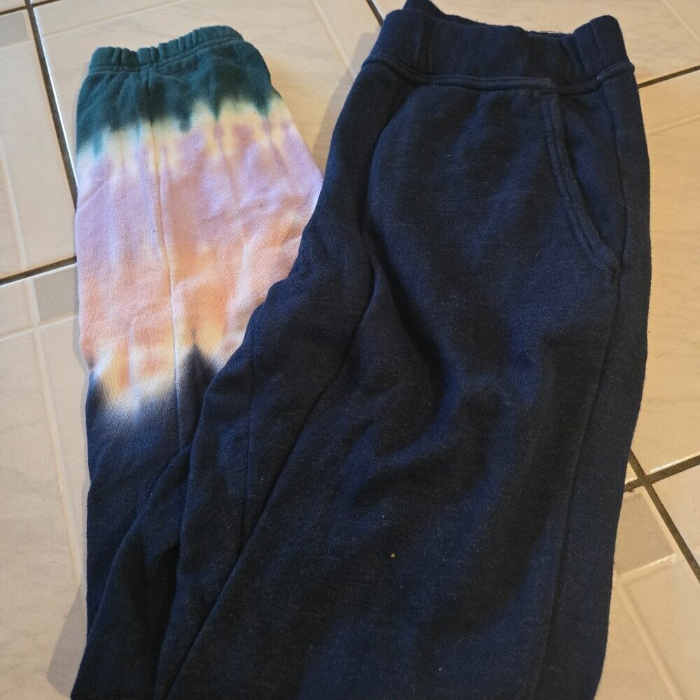 Wildfox Tie-Dye & Navy Track Joggers